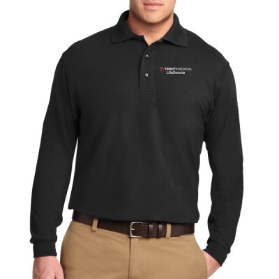 K500LS | Black | Embroidered Trinity LifeSource - Silk Touch Long Sleeve Polo Thumbnail
