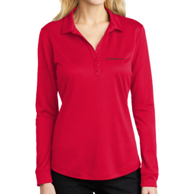 L540LS | Red | Embroidered Trinity - Women's Silk Touch Performance Long Sleeve Polo Thumbnail