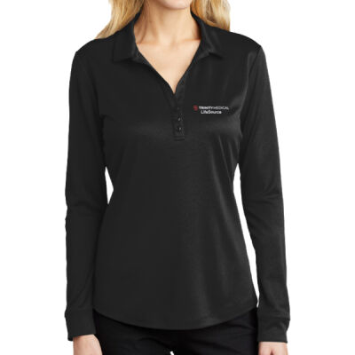 L540LS | Black | Embroidered Trinity LifeSource - Women's Silk Touch Performance Long Sleeve Polo Thumbnail