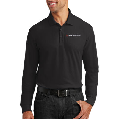 K100LS | Black | Embroidered Trinity - Long Sleeve Core Classic Pique Polo Thumbnail